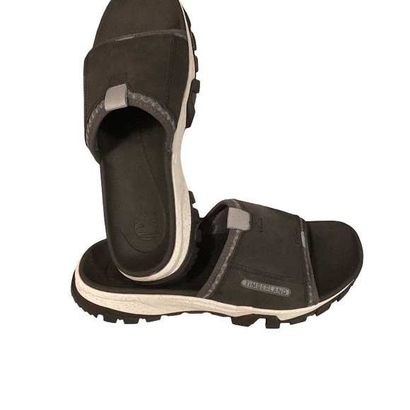Timberland Garrison Trail Slide Black Leather Sandals – Men’s Size 10 M - Picture 2 of 5